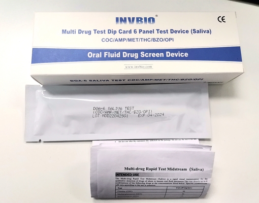 Oral 3.00mm 6 Panel Saliva Drug Test FDA CE FSC