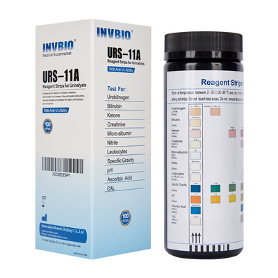 Reagent Urinalysis Test Strips To Nitrite / Leukocytes / Urobilinogen / Ketone / Bilirubin / Sg / Ph / Cal