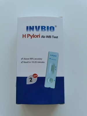 100% Sensitive Hospital H Pylori Ab Rapid Test Whole Blood Card For Human