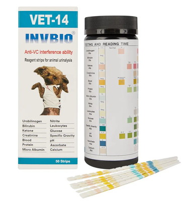 14 Parameters Urinalysis Test Strips Vet Urine Glucose Protein Animals