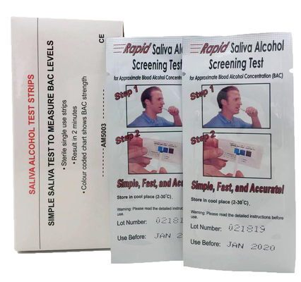 One Step 3.00mm Rapid Test Cassette Reliable Accurate Oral Alcohol Test Strips