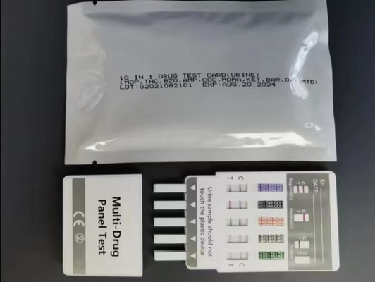 Fast Result Convenient 10 Panel Drug Test Dip Card Medical Diagnostic Device