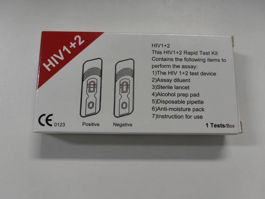 One Step Self Diagnostic Hiv 1 And 2 Test Kit Convenient Whole Blood Quick Detection