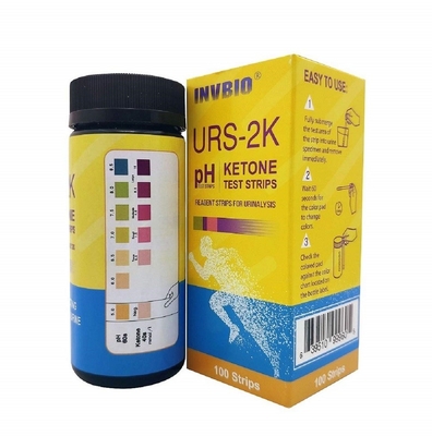 100pcs Urine Sample Test Strip Dipstick 2 Parameters Ph Ketone Test