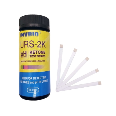 100pcs Urine Sample Test Strip Dipstick 2 Parameters Ph Ketone Test