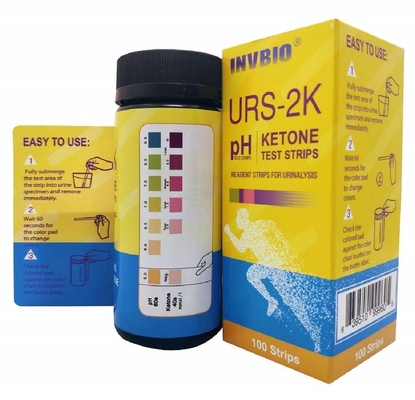 100pcs Urine Sample Test Strip Dipstick 2 Parameters Ph Ketone Test