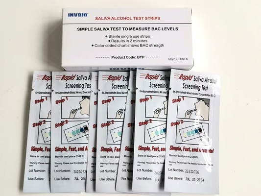 Home 2 Minutes One Step Saliva Alcohol Test Strip 25pcs / Box