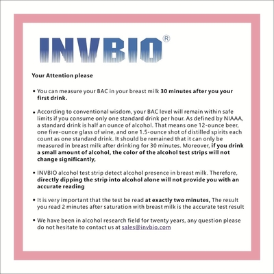 Baby Safety During Suckling Period Breast Milk Test Strip Alcohol Concentration Test