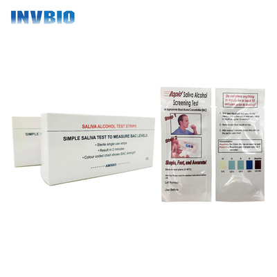 INVBIO Personal One Step Saliva Alcohol Test Strip 25 Strips / Box